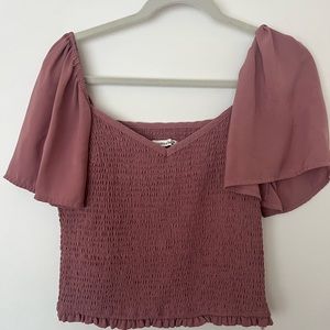 Like New! Abercrombie Smocked Flutter Sleeve Top